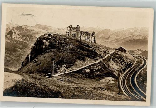 6410 Rigi Kulm 1923 Foto AK Hotel Rigi Bergbahn