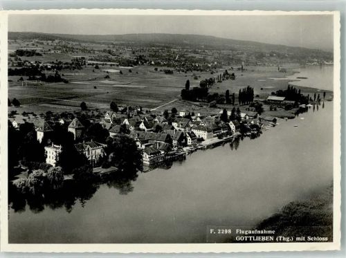 8274 Gottlieben Foto AK Fliegeraufnahme Schloss