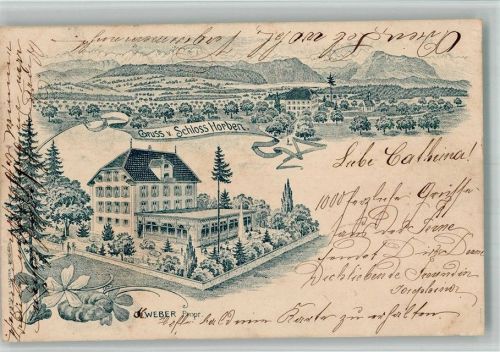 5637 Horben Schloß 1903 BOAKC Schloss Horben Vorläufer Lithographie