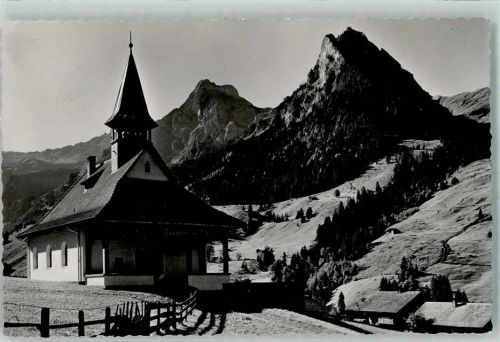 3723 Kiental 1940 - Kapelle mit Aermighorn und Bachfluh