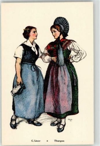 8500 Frauenfeld Lithographie Trachten