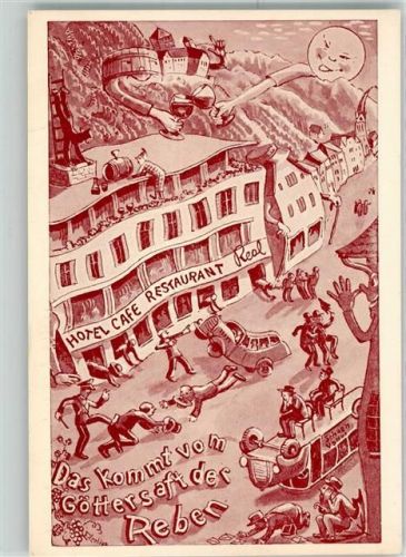 9490 Vaduz Mondschein Humor Hotel Cafe Real