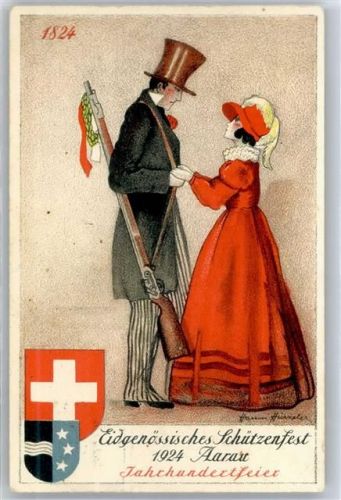 5000 Aarau Künstlerkarte Schützefest 1924, Jahrhunderfeier