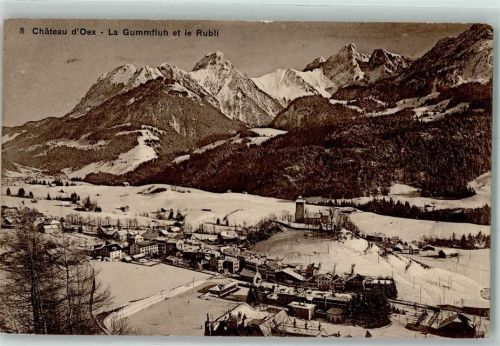 1660 Château-d´Oex 1914 - La Gummfluh et le Rubli Winter Schnee