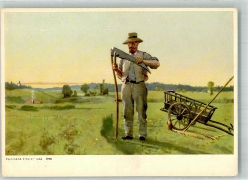 Zürich sign. Hodler, F. Beruf Bauer Bundesfeierkarte 1953 Bundesfeier / Pro Patria Schweiz Künstlerkarte