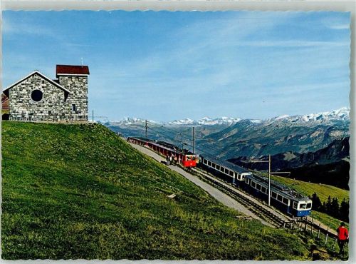Rigi Kulm Foto AK Kirche Bergkapelle Bergbahn Vitznau-Rigi-Bahnen