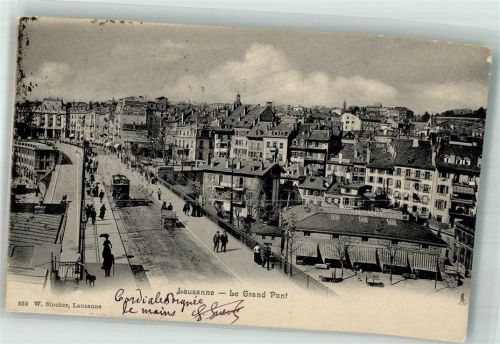 1000 Lausanne Losanna 1905 Foto AK Le Grand Pont