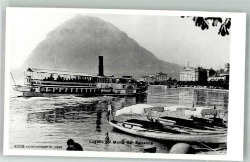 Lugano Dampfschiff Sempione Binnenschiff Foto AK