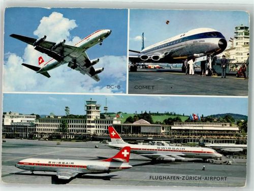 8302 Kloten - Airport Swissair DC-8 Olympic Airways Comet