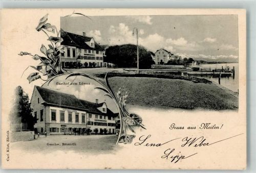 8706 Meilen 1901 - Gasthaus Zum Löwen Geschw. Braendli