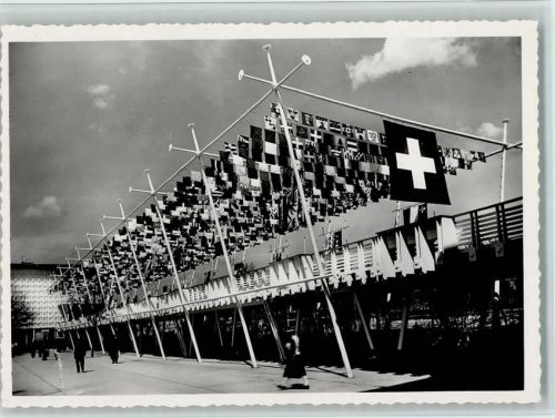 8000 Zürich 1939 - Schweizerische Landesausstellung Höhenstraße Gemeindefahnen