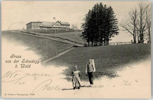8636 Wald ZH 1902 Lithographie Hotel Scheidegg