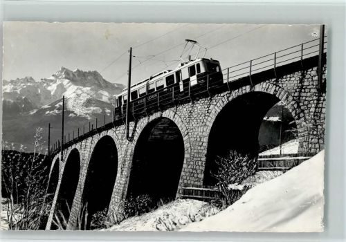1854 Leysin - Le viaduc et les Dents du Midi