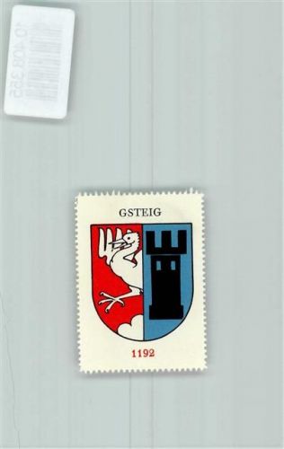 3785 Gsteig b. Gstaad - Vignette Wappen Kaffee Hag ca 1920-1940 Kranich Turm