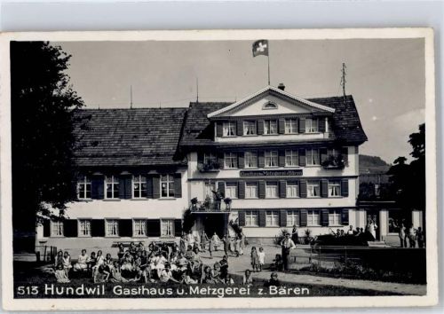 9064 Hundwil 1928 - Gasthaus Metzegerei zum Bären