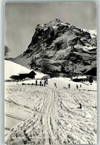 3818 Grindelwald 1951 Foto AK Winter Wetterhorn