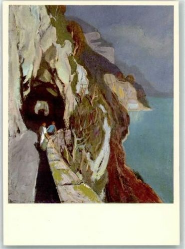 3658 Merligen Künstlerkarte sign. Stauffer Beatusstrasse