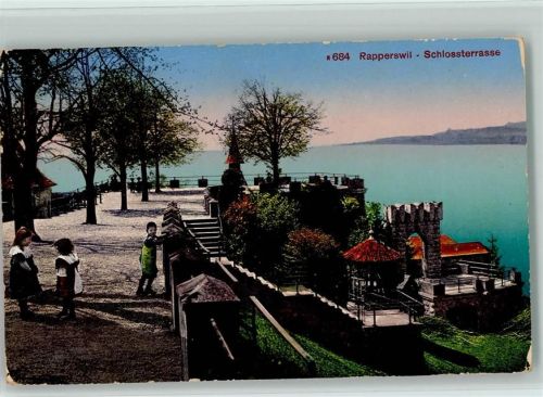 8640 Rapperswil SG 1916 - Schlossterrasse Abendrot