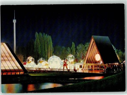 1000 Lausanne Losanna 1964 - Exposition nationale suisse en nuit