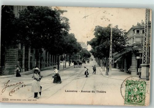 1000 Lausanne Losanna 1904 - Avenue du Theatre