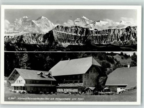 6197 Schangnau - Kurhaus Kemmeriboden-Bad mit Hohgantkette und Alpen