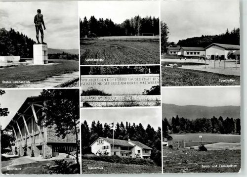 2532 Magglingen Macolin - Denkmal Lärchenplatz Sporthalle Bärnerhaus Tennisplatz Sportplatz Sportschule