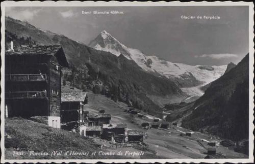 um 1939 - Forclas, Gletscher/glacier -Ferpecle-, gezackter Rand,Perrochert AKU1