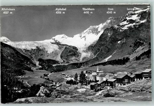 3906 Saas-Fee 1961 - mit Fee Gletscher Alphubel Täschhorn Dom und Lenzspitze