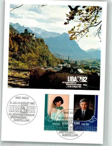 9490 Vaduz Sonderstempel Ausstellung LIBA 82 Briefmarke bildseitig