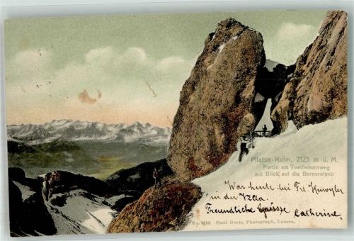 6000 Luzern Lucerne 1906 Winter Partie am Tomlishornweg Pliatus-Kulm