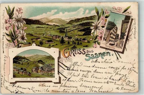 3792 Saanen 1899 Lithographie Dorfgasse Gstaad