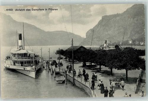 6454 Flüelen - Abfahrt des Dampfers