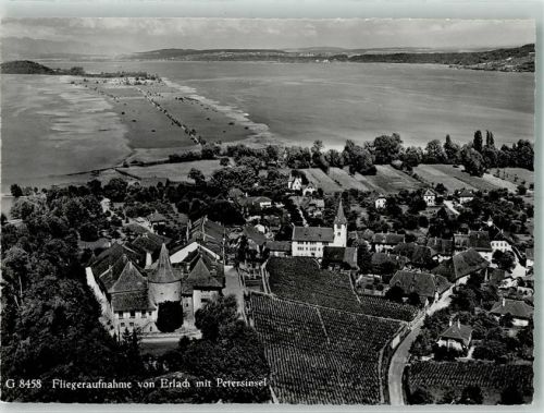3235 Erlach Foto AK Fliegeraufnahme