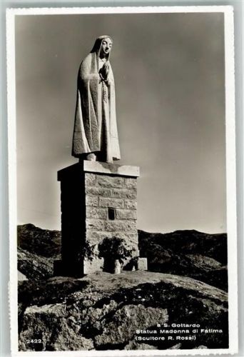 Sankt Gotthard TI - sign. Rossi Statue Madonna di Fatima Passstrasse