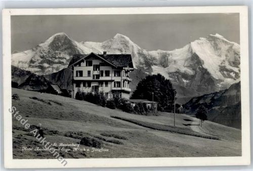 Burst Beatenberg - Foto-Karte Hotel Amisbühl Eiger Mönch
