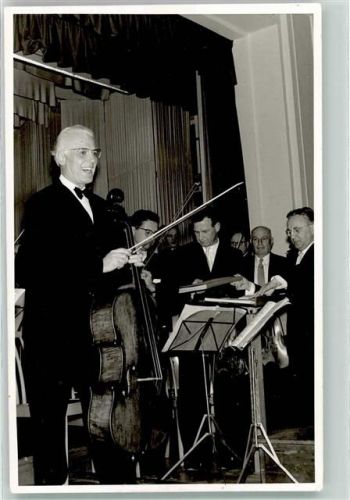 9490 Vaduz Foto AK Cello Notenständer Männer Musik Ort handschriftlich