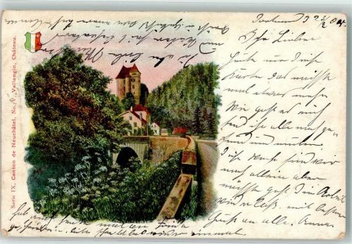 2000 Neuchâtel Neuenburg 1903 Lithographie Seie IX Kanton Neuchatel Nr. 5 Schloss Werbung Apotheker Brandt´s Schaffhausen