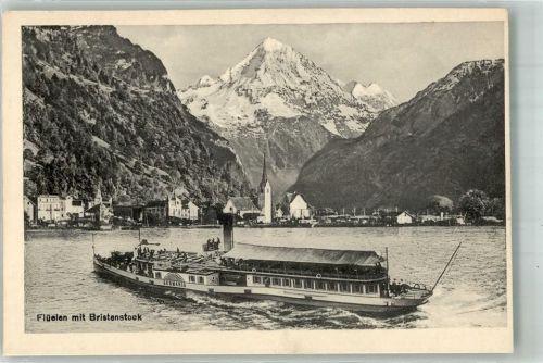 6454 Flüelen KEINE AK Dampfer Germania Informationskarte