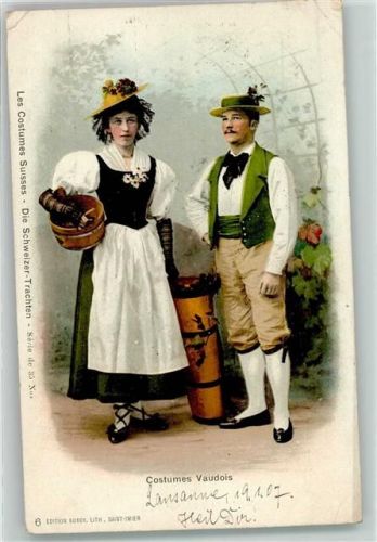 1000 Lausanne Losanna 1907 - Trachtenpaar