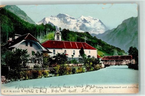 3814 Gsteig b. Interlaken 1905 Gebrauchsspuren Kirche Jungfrau
