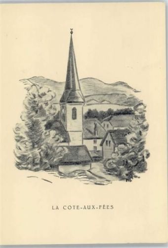 2117 La Côte-aux-Fées St-Olivier Künstlerkarte Kirche