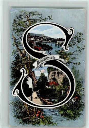 4500 Solothurn Soleure Gebrauchsspuren Buchstabenkarte Einsiedelei St. Verena
