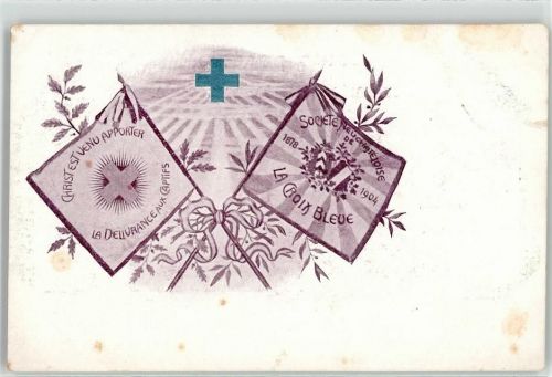 1880 Bex Lithographie Kirche Fahnen 1818 - 1904