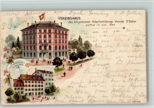 9000 St. Gallen S. Gallo 1904 BOAKC Arbeiter Verinshaus Lithographie