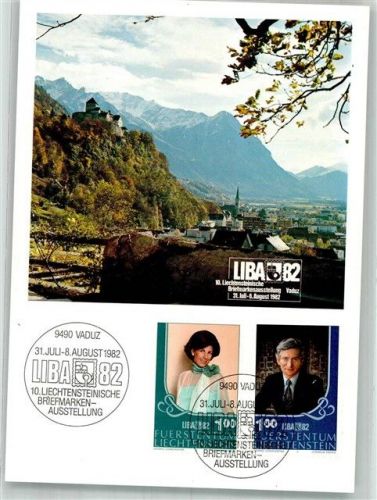 9490 Vaduz Sonderstempel Ausstellung LIBA 82 Briefmarke bildseitig