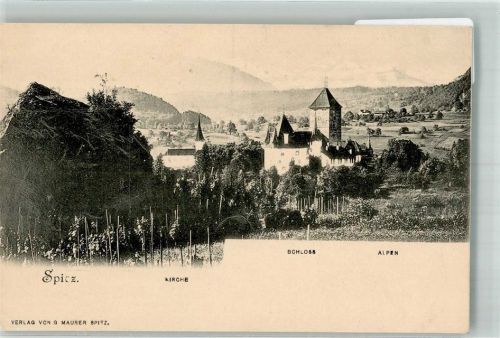 3700 Spiez Foto AK Kirche Schloss