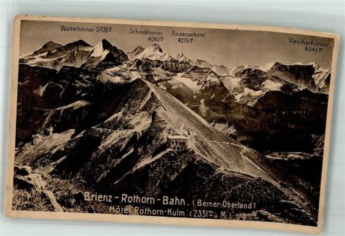 Brienz-Rothornbahn 1912 Foto AK Hotel Rothorn -Kulm