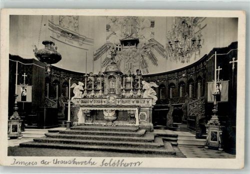 4500 Solothurn Soleure 1923 Gebrauchsspuren St. Ursus- Kirche innen