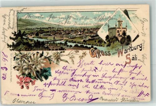 Säli 1898 Gebrauchsspuren Wartburg Edelweiß Verlag Künzli Nr 1241 Lithographie