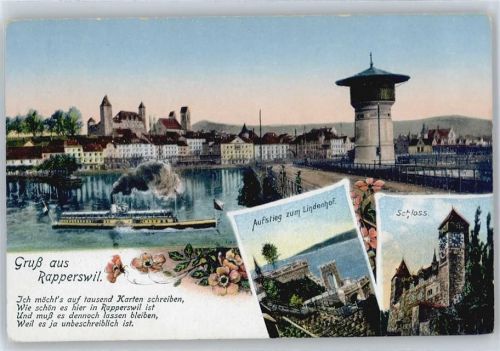 8640 Rapperswil SG - Aufstieg zum Lindenhof, Schloß, Leuchtturm